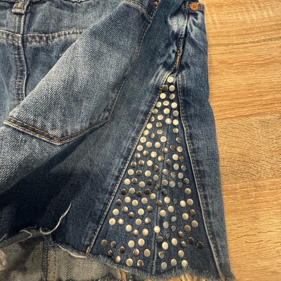 Blank NYC Blue Denim Skirt with Silver Studs - Picture 6 of 13